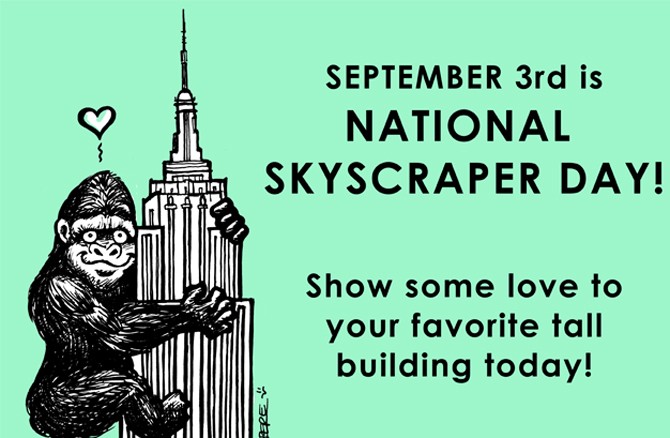 September 3rd Is National Skyscraper Day Show Some Love To Your Favorite Tall Building Today Chimpanzee Hugging Skyscraper