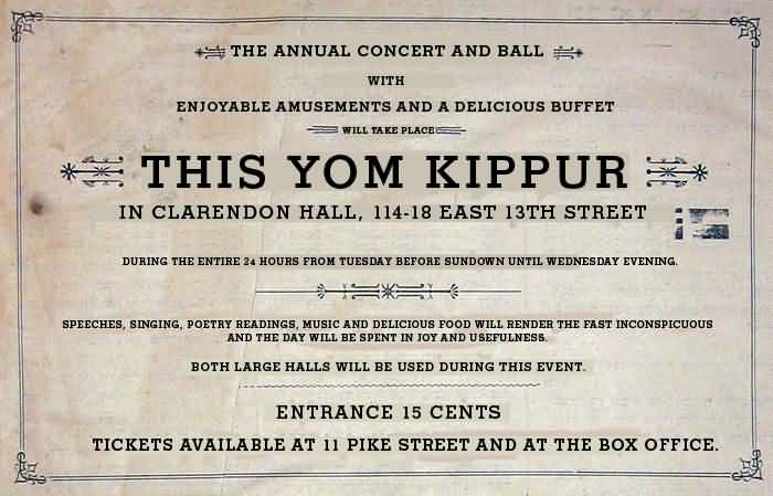 The Annual Concert And Ball With Enjoyable Amusements And A Delicious Buffet Wil Take Place This Yom Kippur