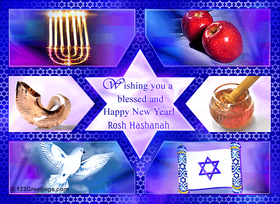 Wishing You A Blessed And Happy New Year Rosh Hashanah Greeting Card
