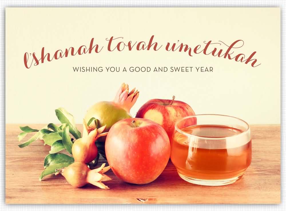 Wishing You A Good And Sweet Year Rosh Hashanah Fruits And Honey Picture