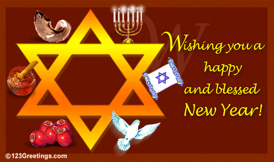 Wishing You A Happy And Blessed New Year Rosh Hashanah Animated Picture