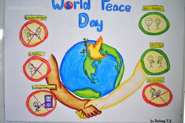 World Peace Day Hand Made Drawing
