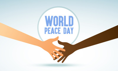 World Peace Day Shaking Hands Illustration