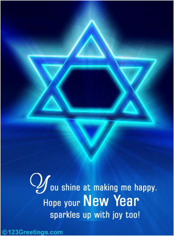 You Shine At Making Me Happy. Hope Your New Year Sparkles Up With Joy Too Happy Rosh Hashanah Card