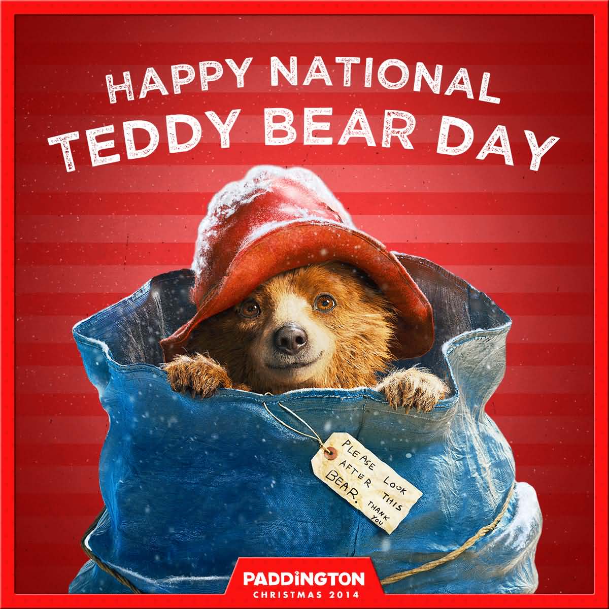 happy national teddy bear day greeting card