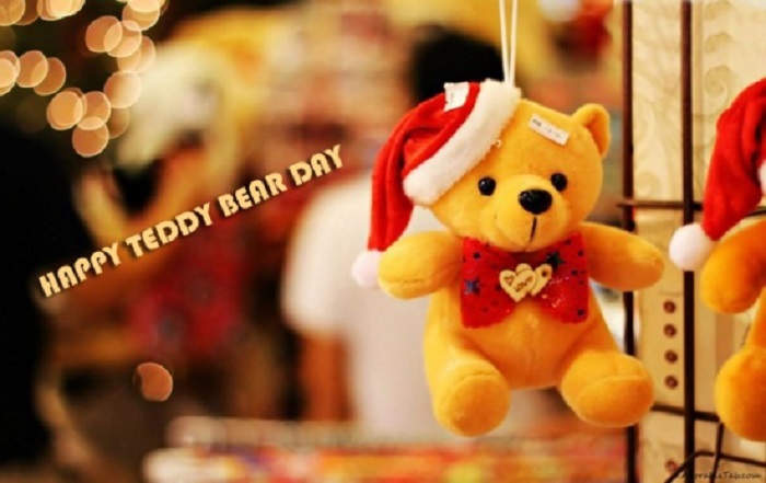 happy teddy bear day hanging teddy bear