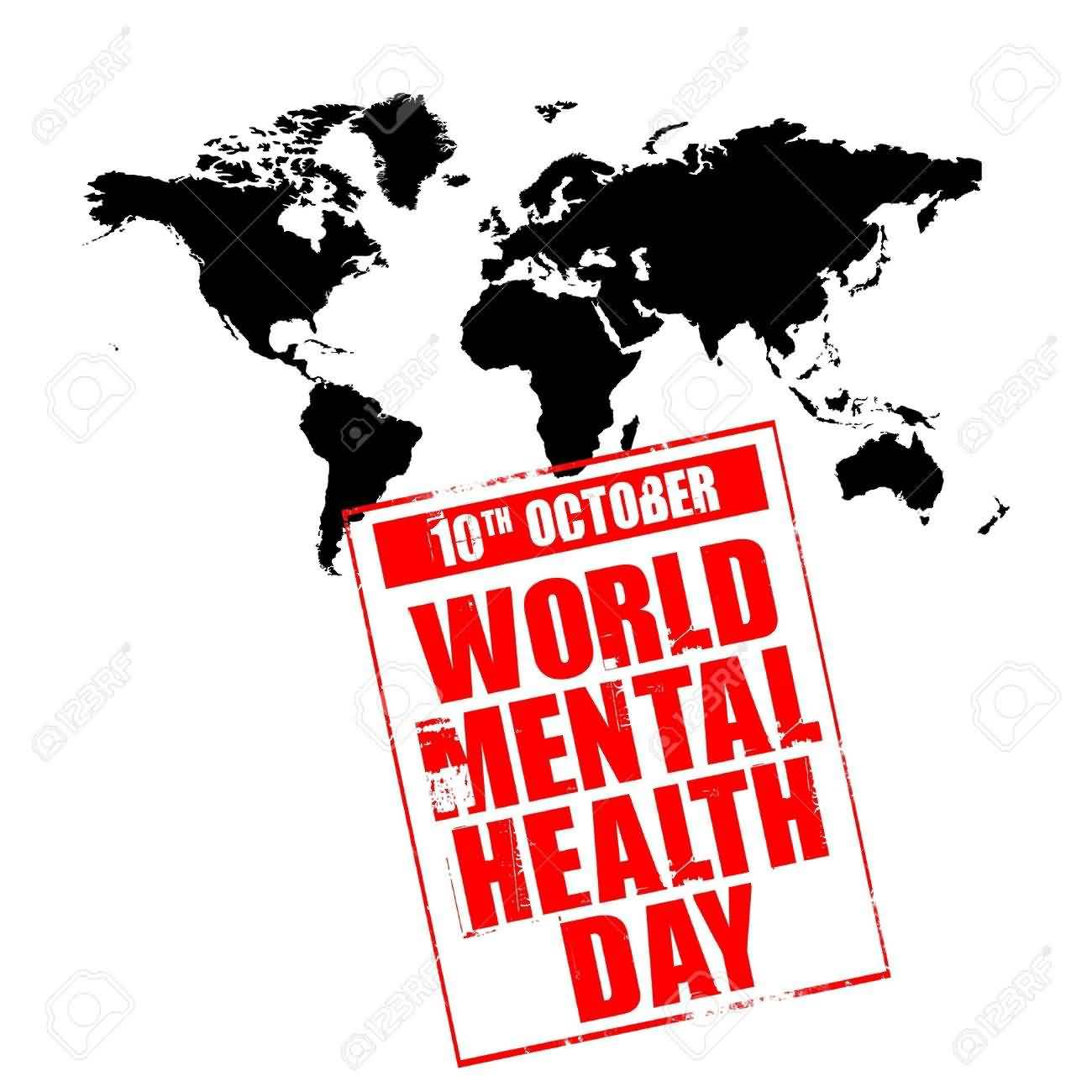 10th October World Mental Health Day World Map