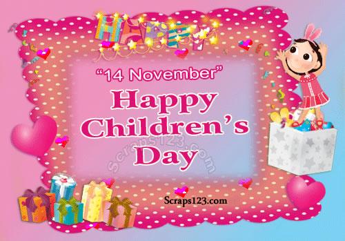 14 November happy children’s day greeting card