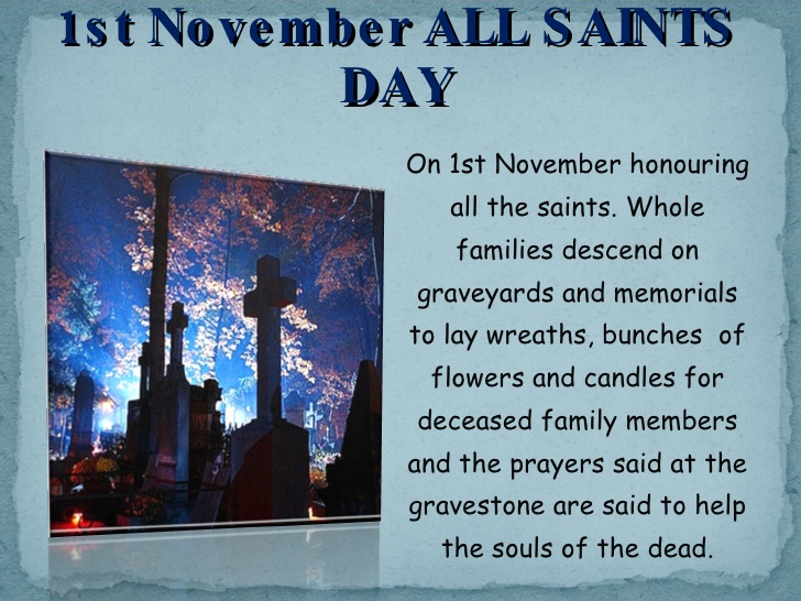 1st November honoring all the saints happy All Saint's Day