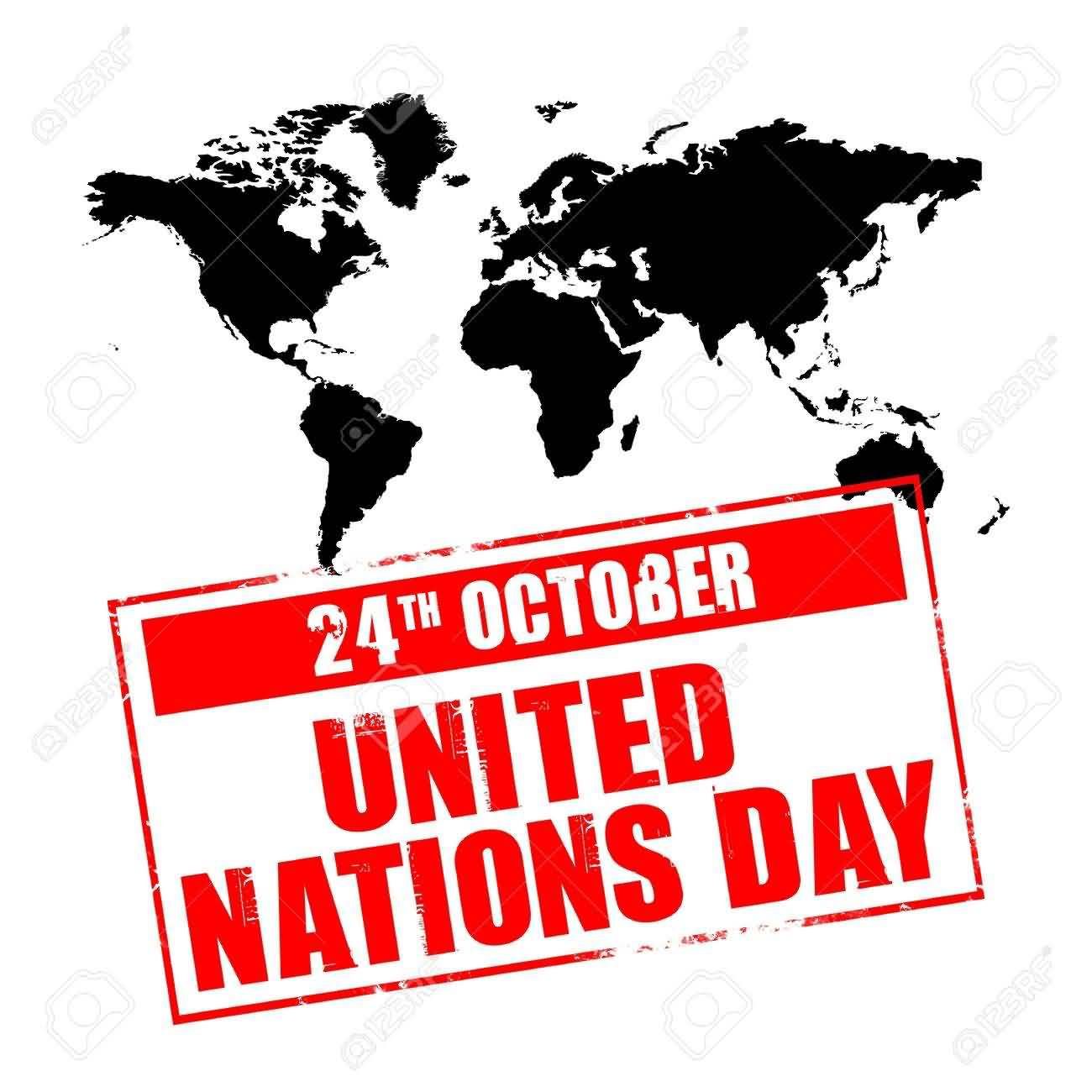 24th October United Nations Day World Map In Background Illustration