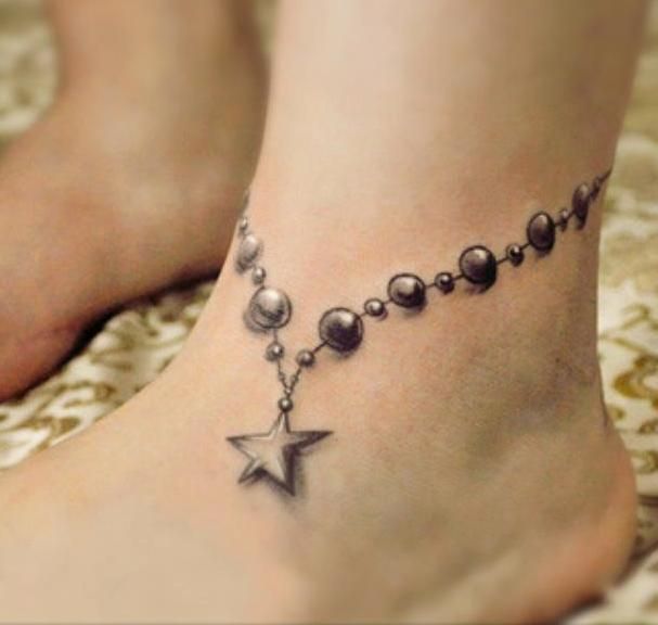 3d Bracelet Tattoo On Ankle