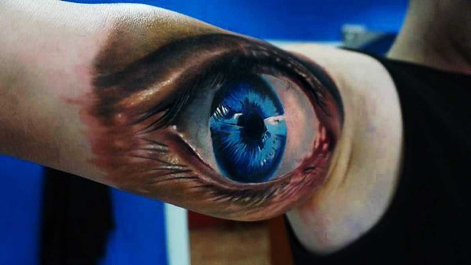 3d Realistic Eye Tattoo On Bicep