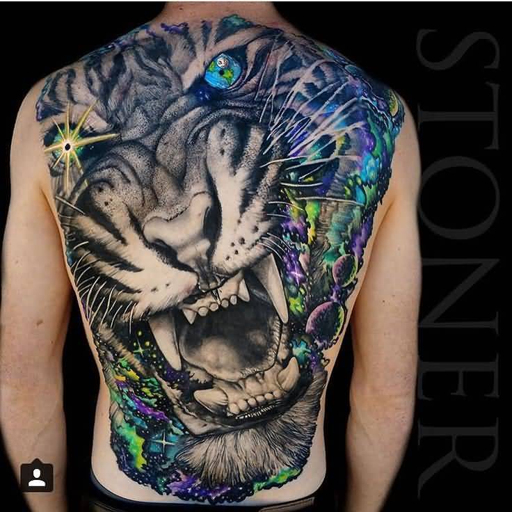 3d Tiger Tattoo On Full back