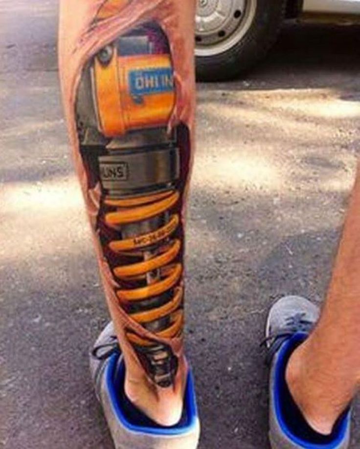 Adorable 3d Shocker Tattoo On Leg