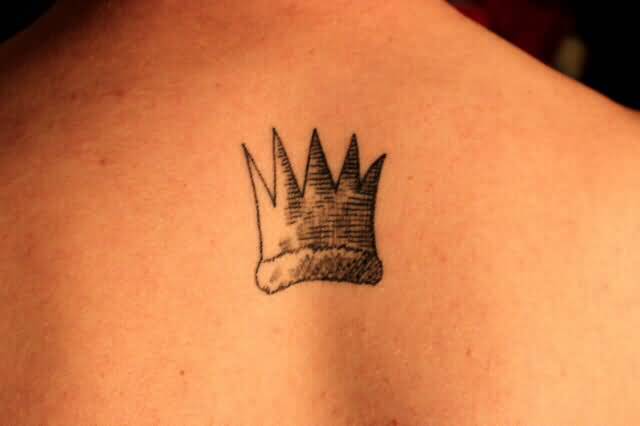 Adorable Crown Tattoo On Back