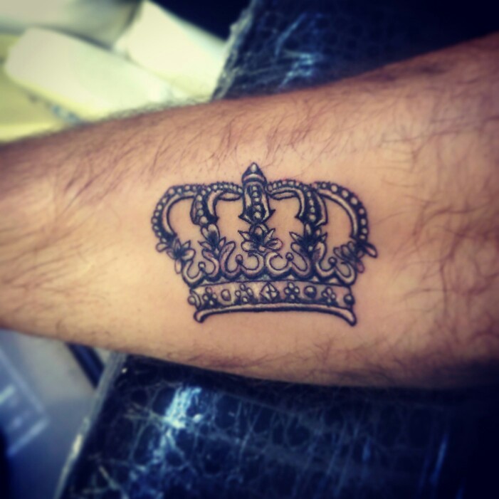 Adorable Crown tattoo On Forearm