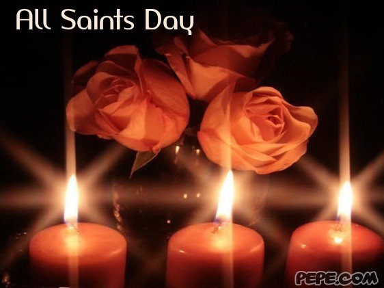 All Saints Day Lightening Candles and roses Picture