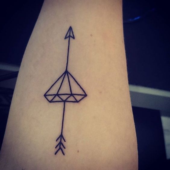 Amazing Diamond Arrow Tattoo