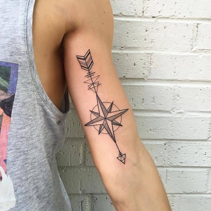 Amazing Geometric Arrow Tattoo For Men
