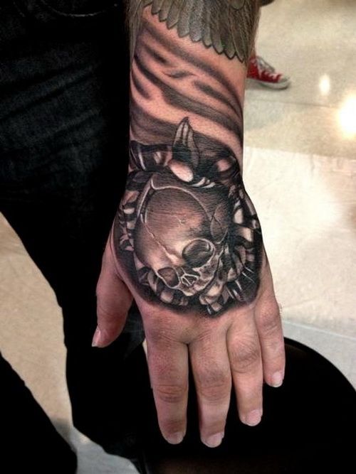 Amazing Skull Tattoo On hand