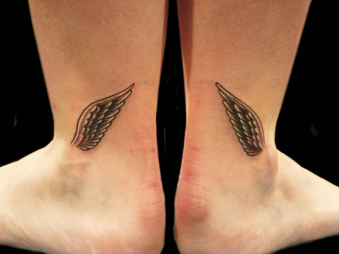 Angel Wings Tattoo On Ankles