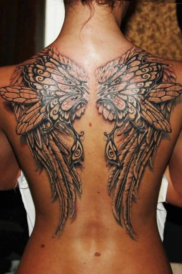 Angel Wings Tattoo On Girls Full back