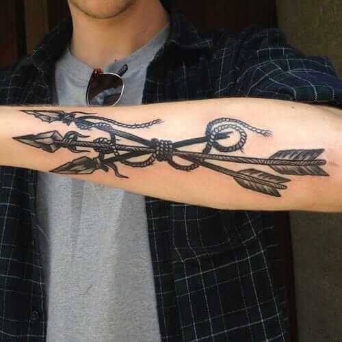 Arrow Bundle Tattoo On Forearm