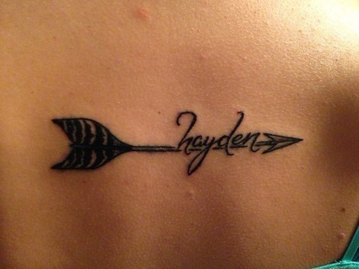 Arrow Tattoo With Hayden Lettering