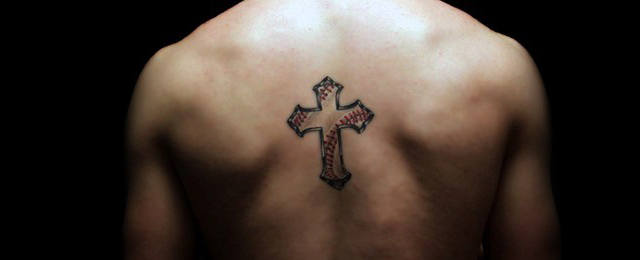 Baseball Cross Tattoo Design For men