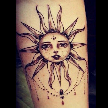 Beautiful Sun Tattoo On Forearm