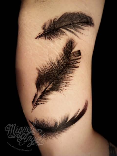 Black Feather Tattoo Design