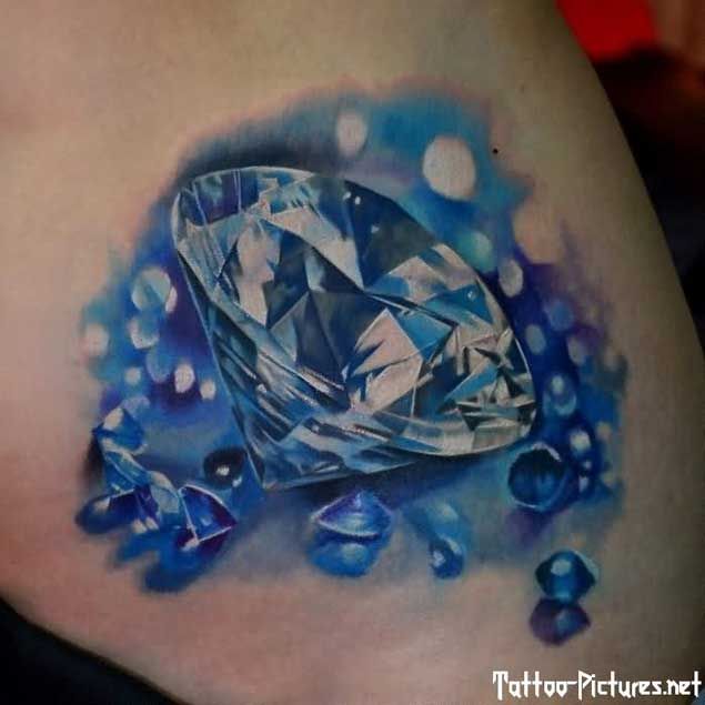 Blue Diamond Tattoo Design Idea