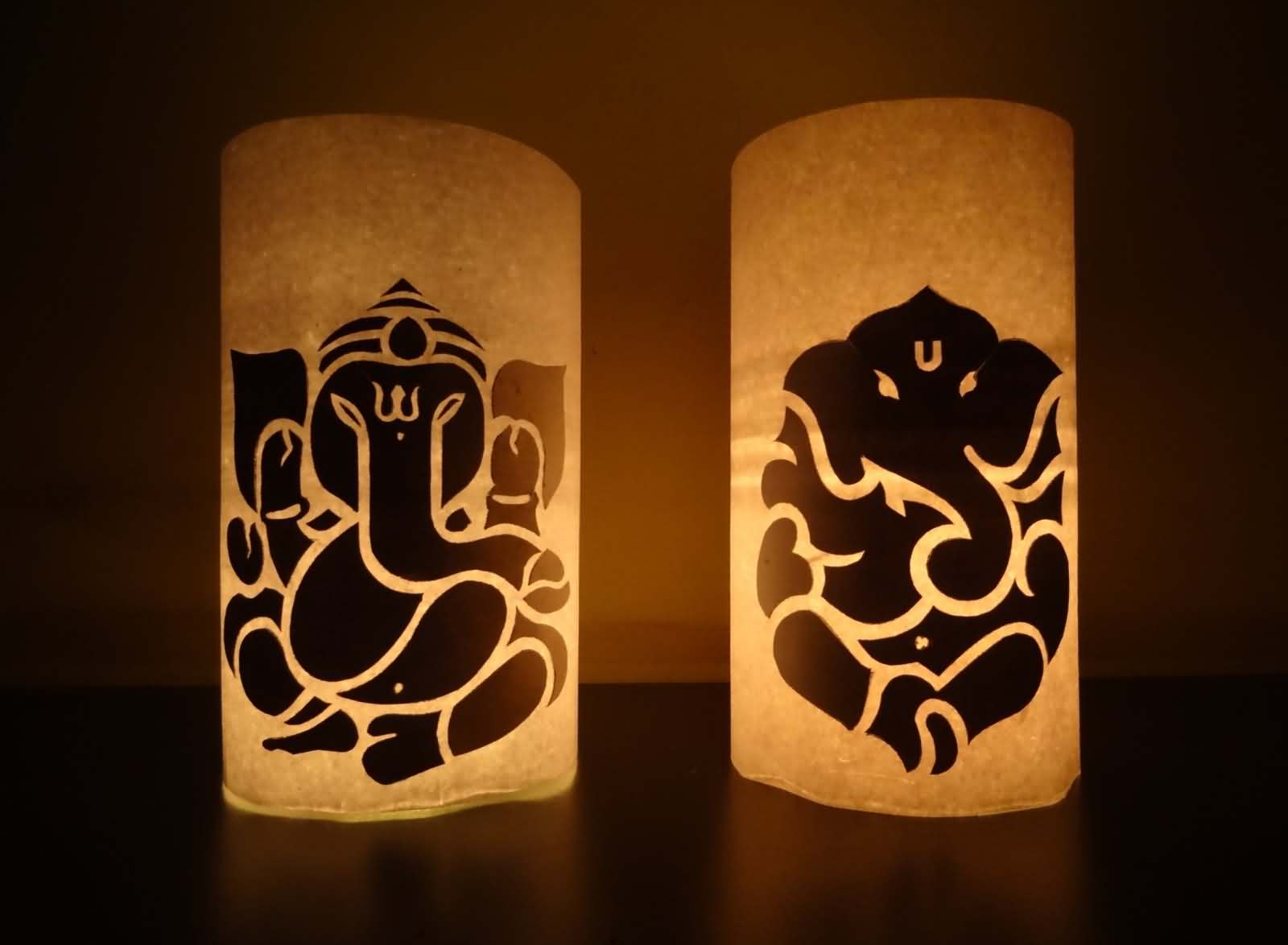 Candle Illuminated Lord Ganesha Home Decoration Ideas For Diwali