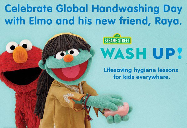 Celebrate Global Handwashing Day With Elmo And His New Friend Raya