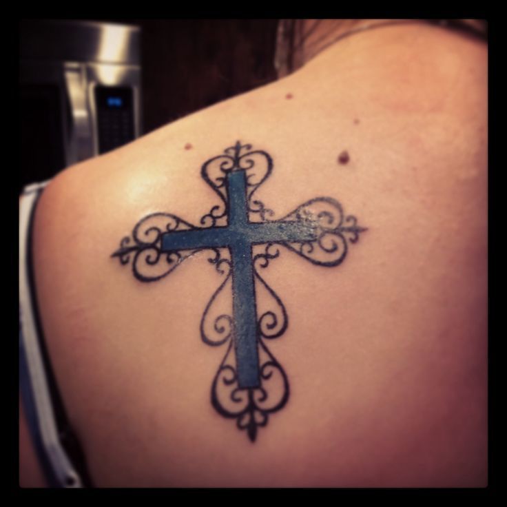 Celtic Cross Tattoo On Back Shoulder