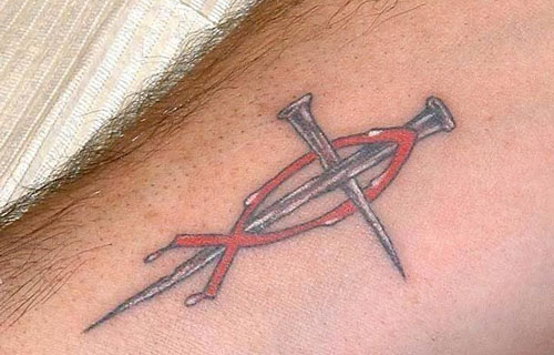Christian Faith Nail Cross Tattoo