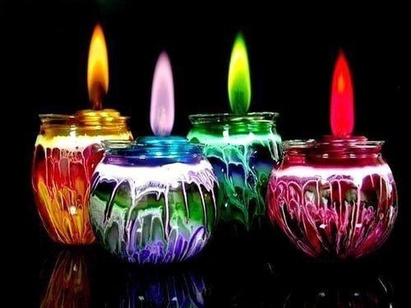 Colorful Candles For Diwali Decoratioin