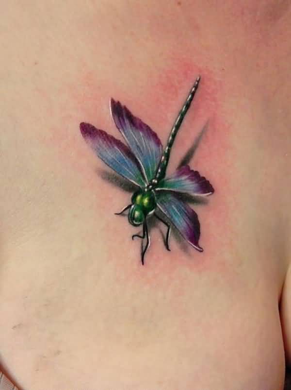 Colorful Dragonfly Tattoo Design