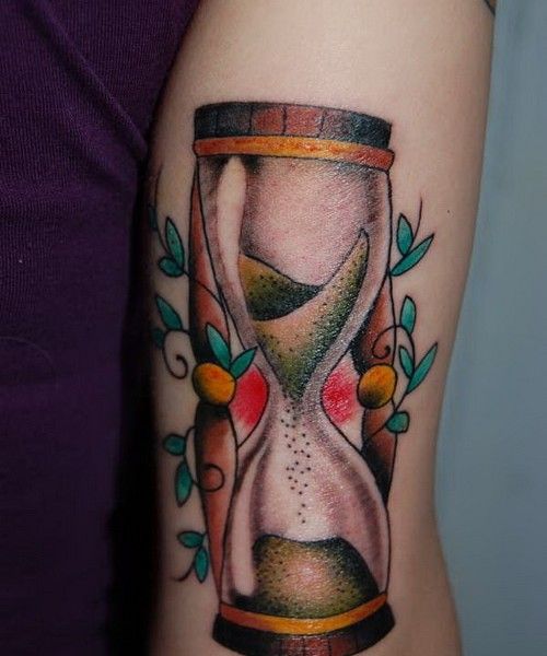 Colorful Hourglass Tattoo Idea