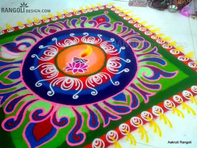 Colorful Rangoli Design For Diwali Festival