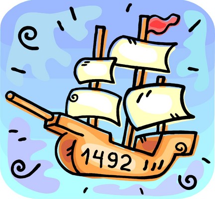 Columbus Day 1492 Ship Cartoon Image