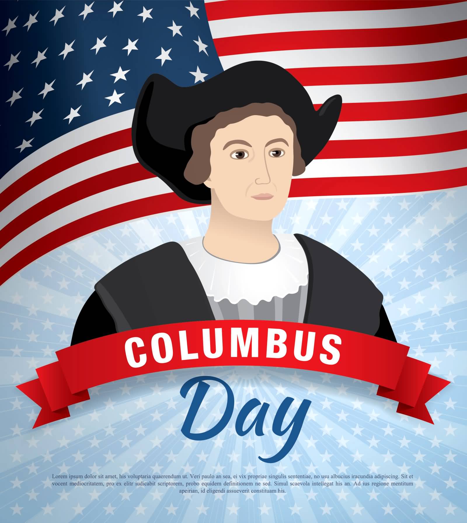 Columbus Day Christopher Columbus Illustration
