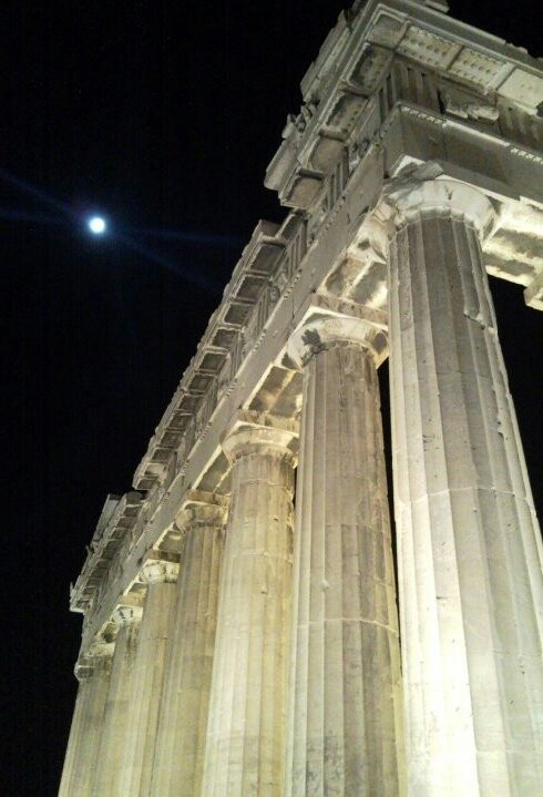 Columns Of The Parthenon At Night