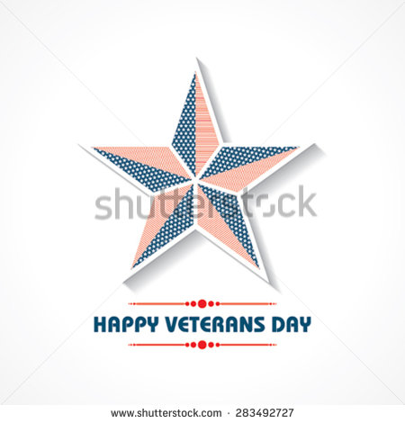 Creative veterans Day star Greeting card