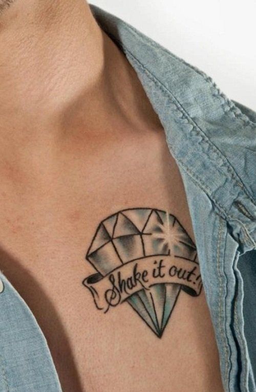 Diamond Tattoo On Chest For Men
