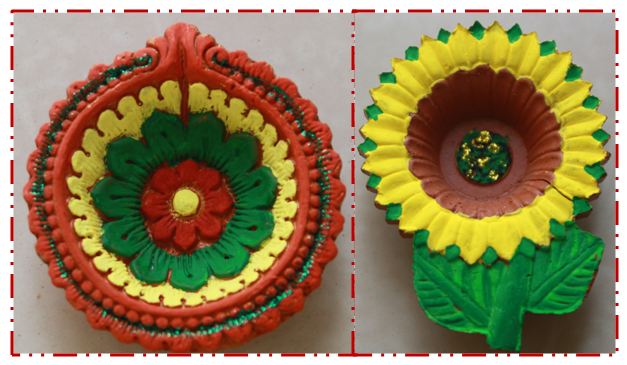 Diya Painting With Watercolors For Diwali Decoration