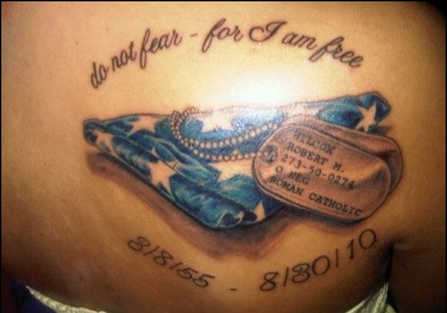 Do Not Fear For I Am Free Military Tattoo Design