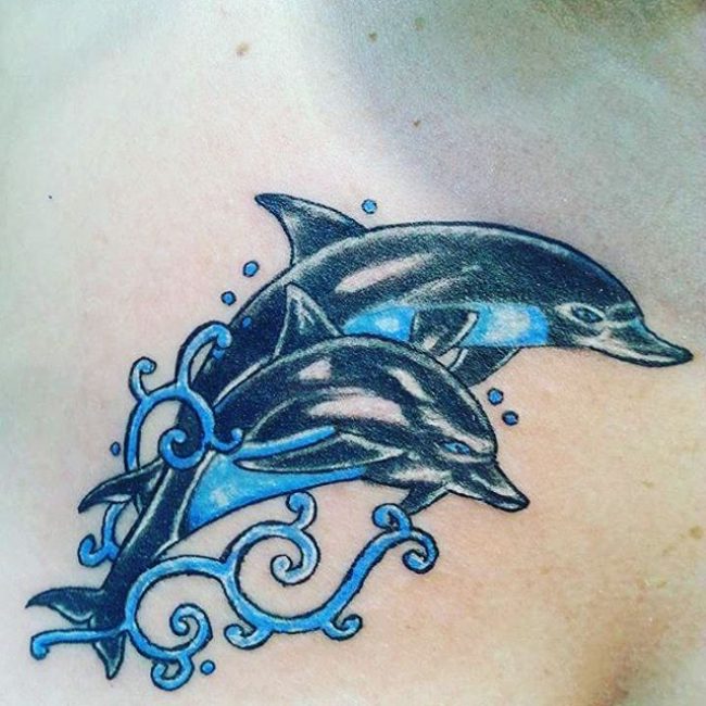 Dolphin Couple Tattoo Design