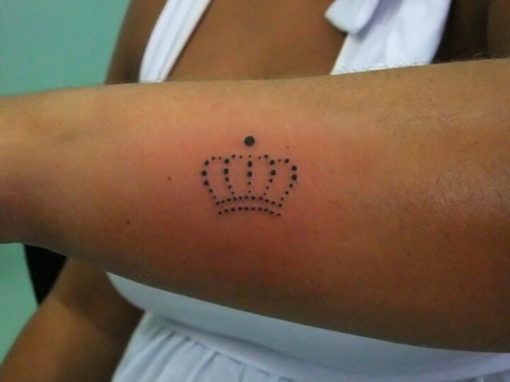 Dotted Crown Tattoo On Forearm