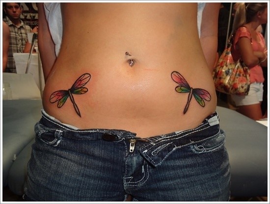 Dragonfly Tattoo On Stomach